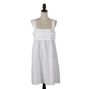 White Cotton Eyelet Nightgown - Women's Sleepwear
